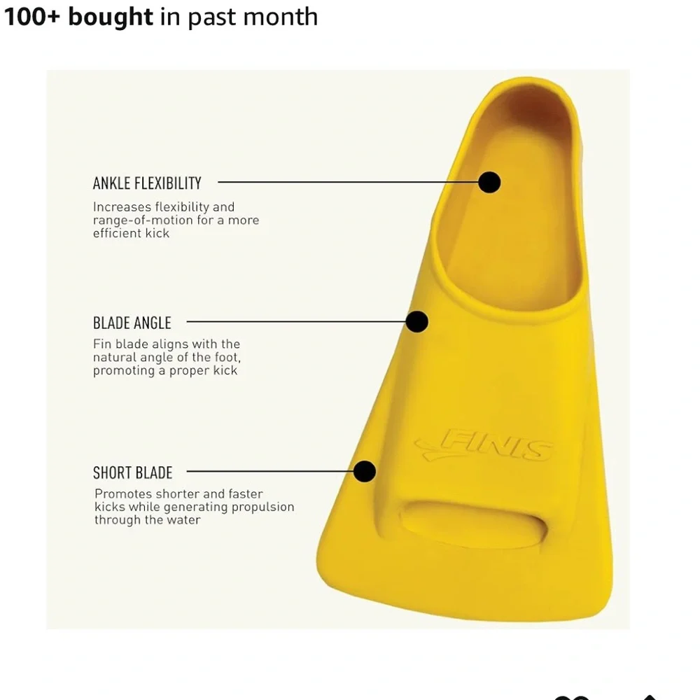 FINIS Zoomers Gold Swim Training Fins - Picture 6 of 11